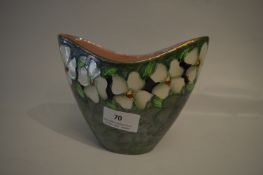 Maling Green and White Floral Vase