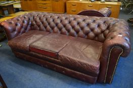Three Seat Buttoned Leather Chesterfield Sofa
