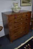 Victorian Mahogany Five Height Chest of Drawers with Crossband Inlay