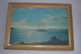 Gilt Framed Print of Training Ship Winston Churchill