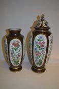 Pair of Floral Decorated Vases