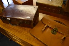 Small Leather Suitcase and a Attache Case
