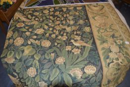 Large Wall Hanging Tapestry Floral and Foil Woven