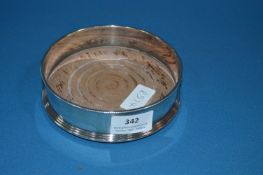 Hallmarked Silver Wine Coaster Birmingham 1991