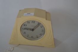 White Bakelite Ingersoll Mantel Clock