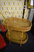 Bamboo and Wicker Two Teir Trolley