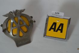 Two AA Car Badges