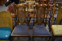 Pair of Barley Twist Wicker Back Dining Chairs