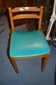 Set of Four Centa Dining Chairs with Green Upholstered Seats