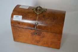 Burr Walnut Dome Topped Tea Caddy