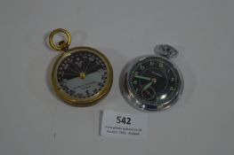 Compass and a Ingersoll Pocket Watch
