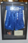 Framed & Signed Boxing Shorts - Oscar De La Hoya