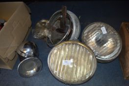 Vintage Car Headlamps and a Horn
