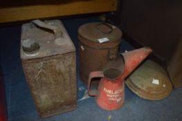 Thelson Motor Oils Tin, NER Tin, Pratt's Tin and a Pair of Hub Caps