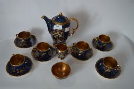 Crown Devon Decorative Blue Ground Tea Set