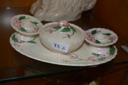 Maling Pearl Lustre Candlesticks & Dish