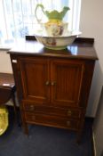 Edwardian Cross Band Inlaid Cabinet with Two Drawers