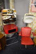 1960's Hairdressers Salon Chair and Mirror Stand