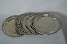 Eight Dutch Pewter Plates