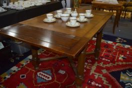 Oak Draw Leaf Dining Table with Cross Stretchers