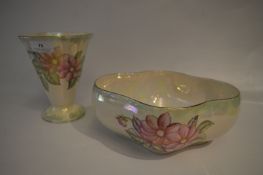 Maling Pottery Dahlia Vase and Fruit Bowl