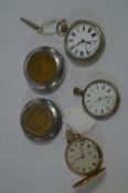 Collection of Pocket Watches Including One Gold Plate