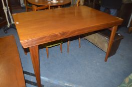 Danish Teak Drawer Leaf Dining Table with Single Fold-Over End