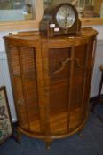 Walnut Veneered Bow Fronted Display Cabinet