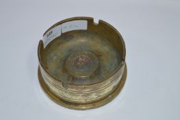 Shell Case Base Converted to an Ashtray inscribed Falklands with Soldiers Name and Coin