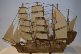Two Wooden Model Galleons