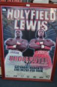 Framed and Signed Poster Evander Holyfield and Lennox Lewis with Other Champions Signatures
