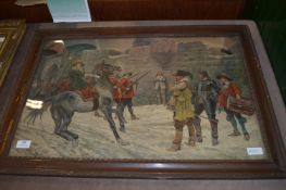 Framed Coloured Victorian Print 