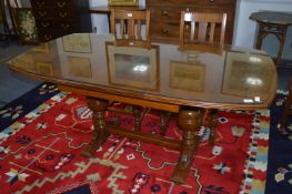 Oak Draw Leaf Table on Bulbous Legs