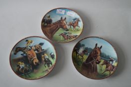 Set of Three Royal Worcester Great Race Horses Plates