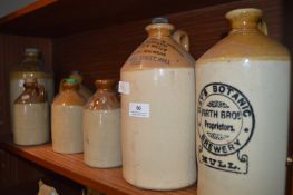 Stoneware Bottles Including Two Hull Brewers