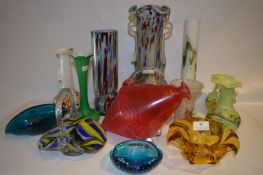 Coloured Glassware, Vases, Dishes, Cranberry Glass Jug