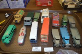 Tray Containing Fourteen Dinky Diecast Vehicles