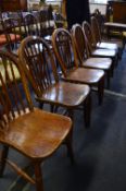 Set of Six Elm and Ash Stickback Dining Chairs WWII RAF Scampton