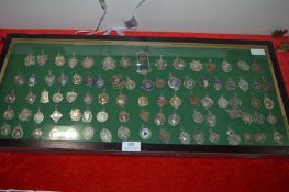Cased Collection of Silver and Some Gold Medallion Watch Fobs
