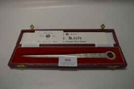 Hallmarked Sterling Silver Paper Knife Skewer, Francis Howard Ltd Sheffield 1979 Approx 59g