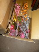 *Box Containing Artificial Flower Bouquets