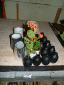 *Seven Assorted Plant Shades and Eleven Black Vases