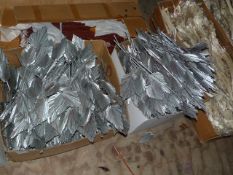 *Two Boxes of Silver Painted Palm Leaves