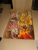 *Box Containing Assorted Artificial Flowers and Foliage
