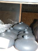 *Fifteen Matt Black Vases