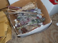 *Box Containing Assorted Festive Fir Cones and Displays