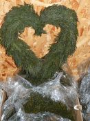 *Box Containing 10 Black Heather Heart Shape Wreaths