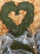 *Box Containing 10 Black Heather Heart Shape Wreaths