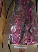 *Box Containing Artificial Red Palm Lily Flowers