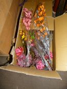 *Box Containing Artificial Flower Bouquets